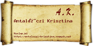 Antalóczi Krisztina névjegykártya
