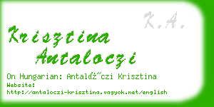 krisztina antaloczi business card